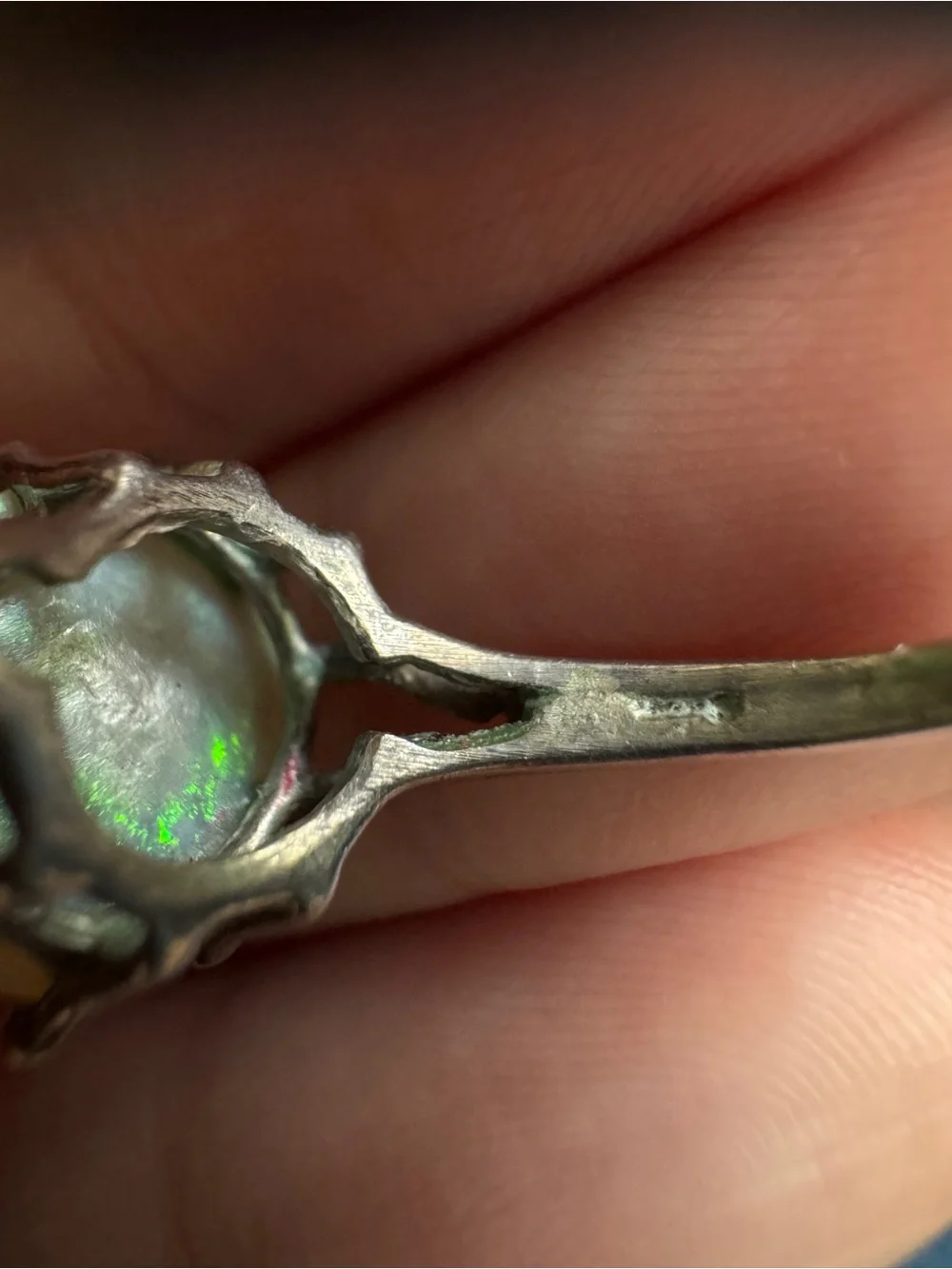 Vintage Opal 925 Sterling Silver Ring Size Size 5